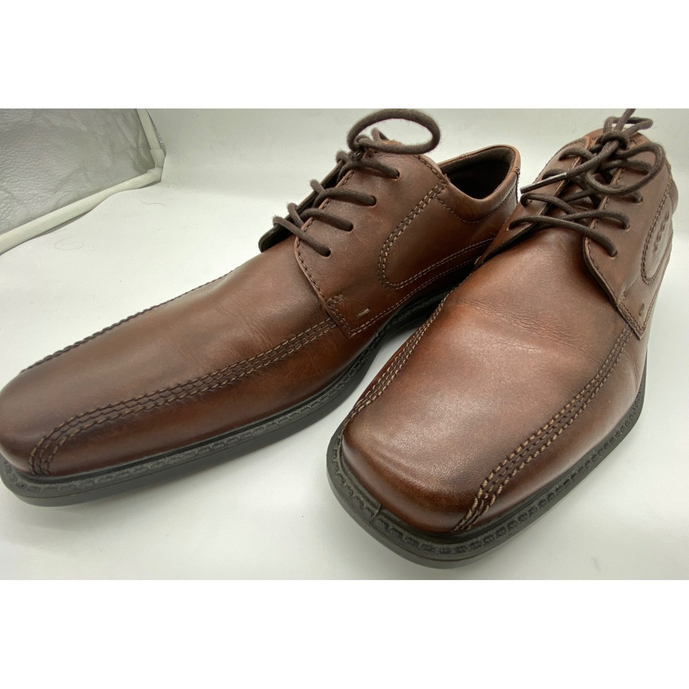 ECCO Mens Brown Leather Helsinki Dress Shoes Size 44 US 10-10. - Picture 5 of 6